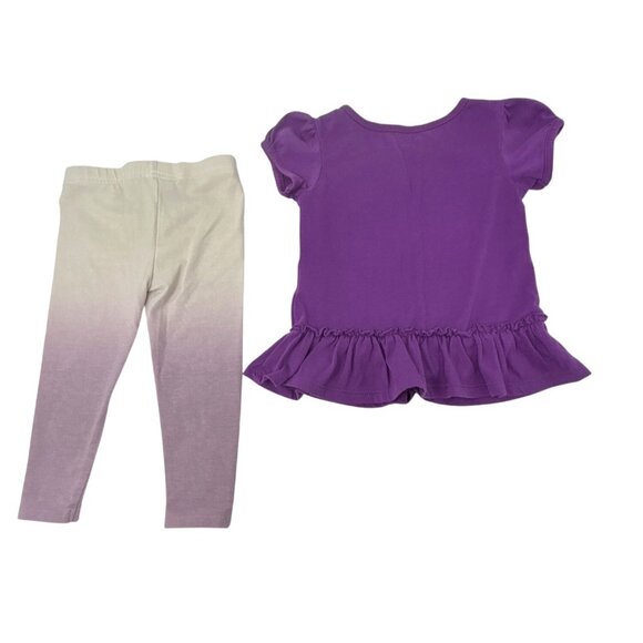 Garanimals & Wings 12M Baby Outfits Purple Love Top W/ Ombre Leggings & Crab Tee - Picture 5 of 7